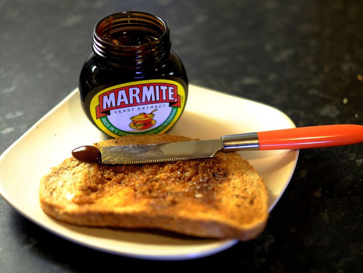 Toast with Marmite, a Unilever brand, sits on a kitchen counter in Manchester, Britain October 13, 2016.