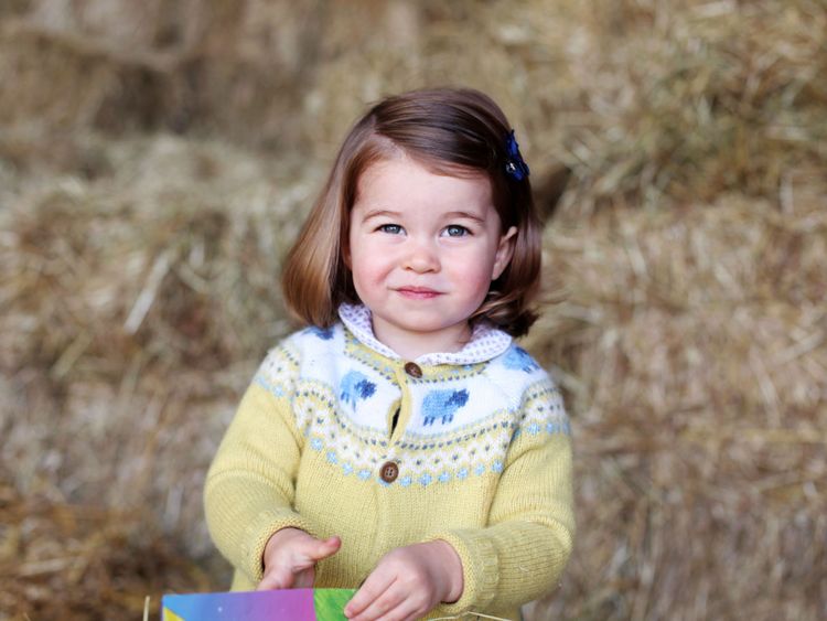 Princess Charlotte just before her second birthday, taken by the Duchess of Cambridge