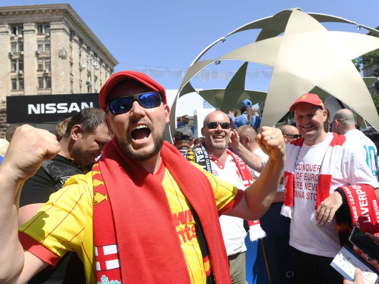 Liverpool&#39;s army of fans are already creating an atmosphere in Kiev as the clubs bids for a sixth European Cup