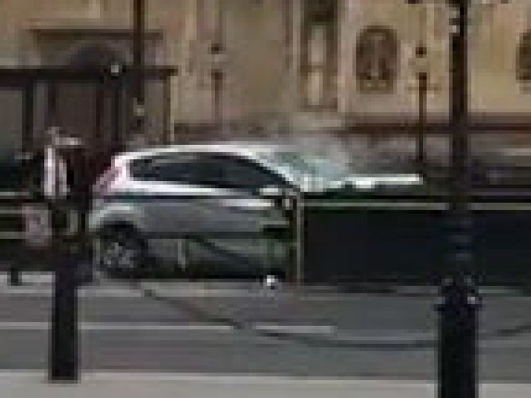 The car that is said to have crashed into parliament. Ewelina U Ochab/Twitter/PA Wire