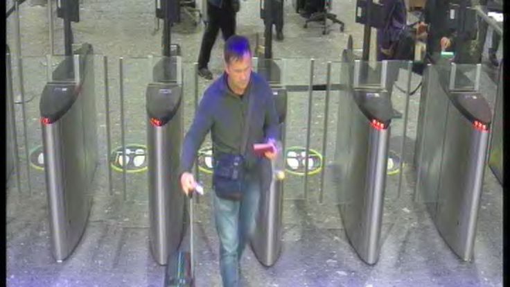 A CCTV image of both suspects at Heathrow airport security at 7.28pm 